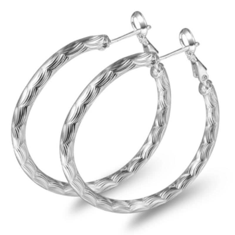 Créoles diamantées en or blanc
