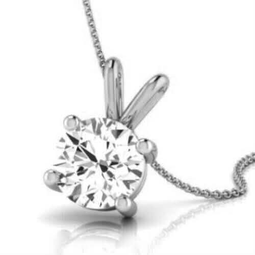 Pendentif de fiançailles en diamant VS1 E Rond 1.50 Ct Créé en laboratoire Certifié IGI Spécial
