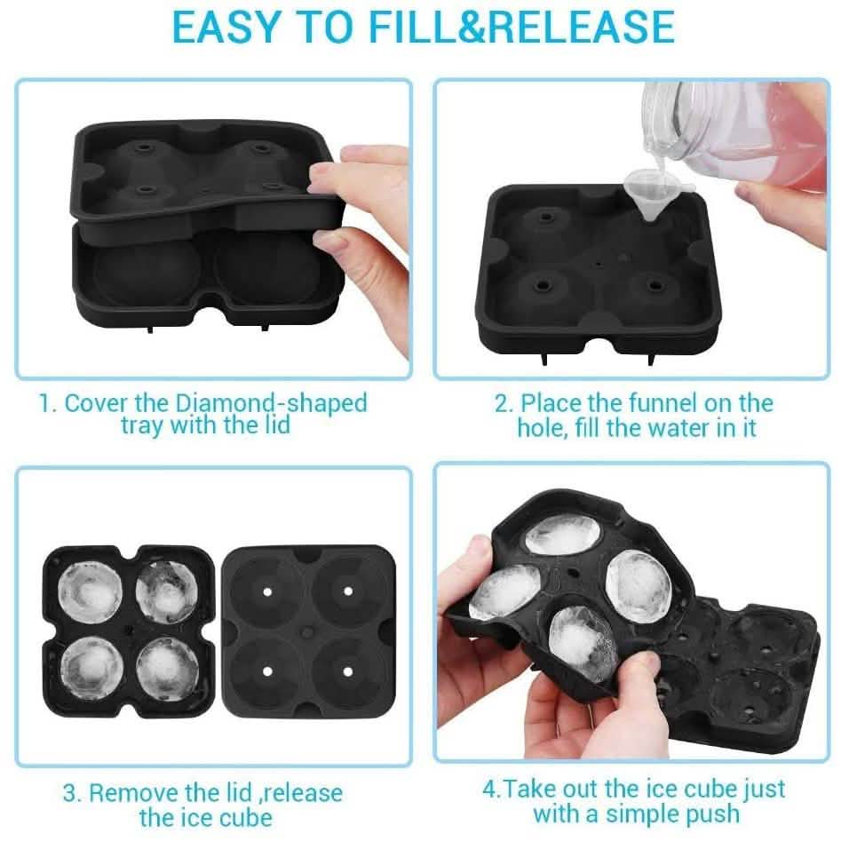 Bac à Glaçons Flexible en Silicone en Forme de Diamant