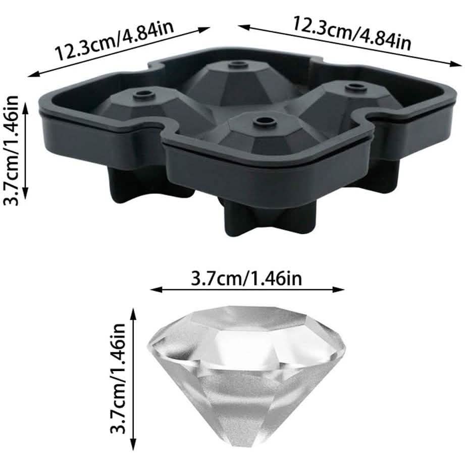 Bac à Glaçons Flexible en Silicone en Forme de Diamant