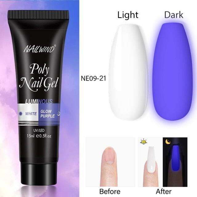Vernis à Ongles Gel Diamant Poly 15ml Semi Permanent UV Manucure Réfléchissant Étincelant Brillance Luxe Design Pour Femmes et Filles