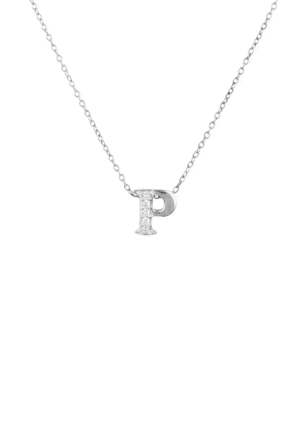 Collier pendentif initiales diamant argenté | Femstylo