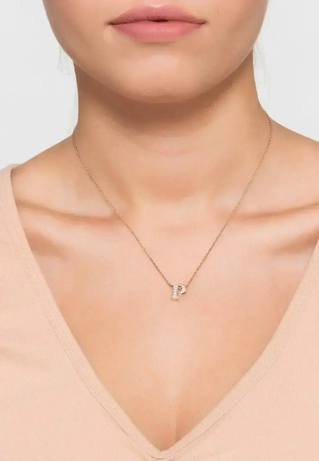 Collier pendentif initiales diamant argenté | Femstylo