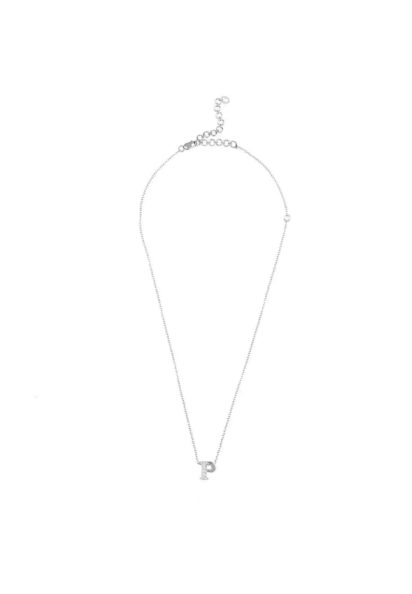 Collier pendentif initiales diamant argenté | Femstylo