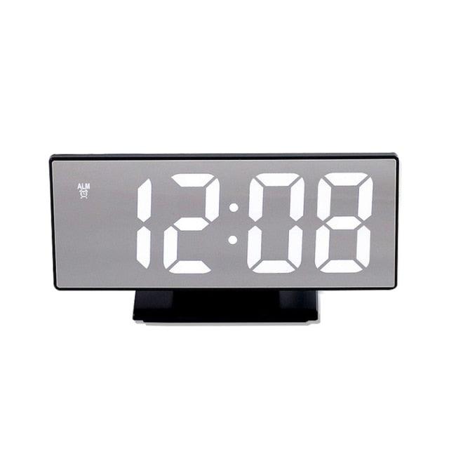 Réveil numérique Réveils Volume Réglable pour Chambre Horloge Électronique 7 Pouces Numérique Réveils de Bureau pour Chambre d'Enfant Écran LED pour Chambre d'Enfant Température Fonction Snooze Horloge de Table Horloge LED Montre Électronique de Table