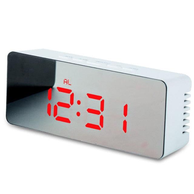 Réveil numérique Réveils Volume Réglable pour Chambre Horloge Électronique 7 Pouces Numérique Réveils de Bureau pour Chambre d'Enfant Écran LED pour Chambre d'Enfant Température Fonction Snooze Horloge de Table Horloge LED Montre Électronique de Table