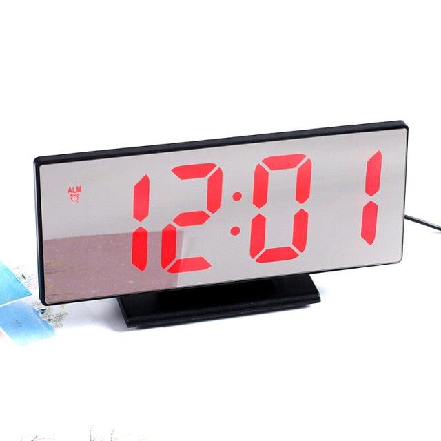 Réveil numérique Réveils Volume Réglable pour Chambre Horloge Électronique 7 Pouces Numérique Réveils de Bureau pour Chambre d'Enfant Écran LED pour Chambre d'Enfant Température Fonction Snooze Horloge de Table Horloge LED Montre Électronique de Table