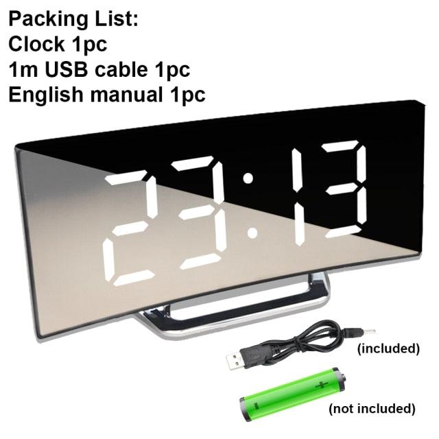 Réveil numérique Réveils Volume Réglable pour Chambre Horloge Électronique 7 Pouces Numérique Réveils de Bureau pour Chambre d'Enfant Écran LED pour Chambre d'Enfant Température Fonction Snooze Horloge de Table Horloge LED Montre Électronique de Table