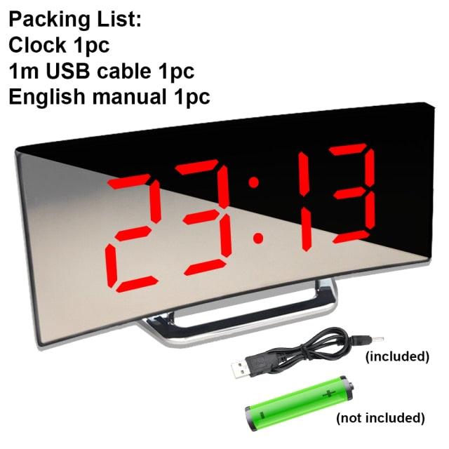 Réveil numérique Réveils Volume Réglable pour Chambre Horloge Électronique 7 Pouces Numérique Réveils de Bureau pour Chambre d'Enfant Écran LED pour Chambre d'Enfant Température Fonction Snooze Horloge de Table Horloge LED Montre Électronique de Table