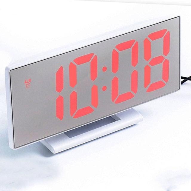 Réveil numérique Réveils Volume Réglable pour Chambre Horloge Électronique 7 Pouces Numérique Réveils de Bureau pour Chambre d'Enfant Écran LED pour Chambre d'Enfant Température Fonction Snooze Horloge de Table Horloge LED Montre Électronique de Table
