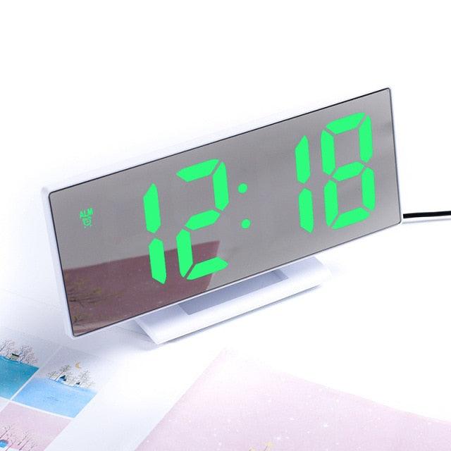 Réveil numérique Réveils Volume Réglable pour Chambre Horloge Électronique 7 Pouces Numérique Réveils de Bureau pour Chambre d'Enfant Écran LED pour Chambre d'Enfant Température Fonction Snooze Horloge de Table Horloge LED Montre Électronique de Table