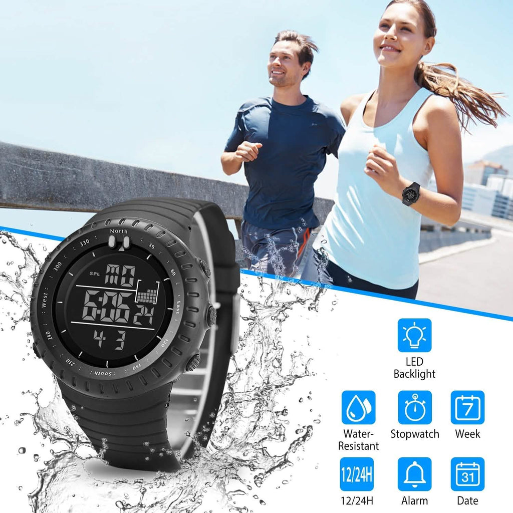 Montre-bracelet tactique militaire de sport numérique pour hommes