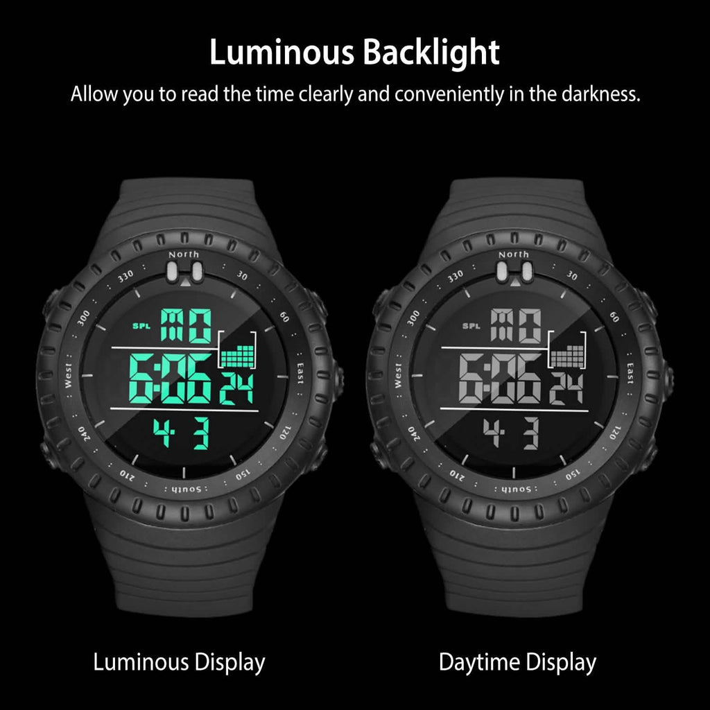 Montre-bracelet tactique militaire de sport numérique pour hommes