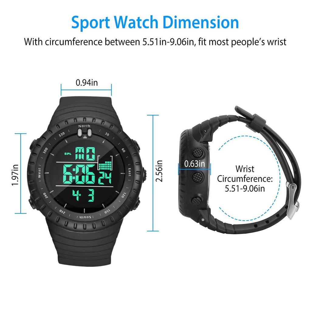 Montre-bracelet tactique militaire de sport numérique pour hommes