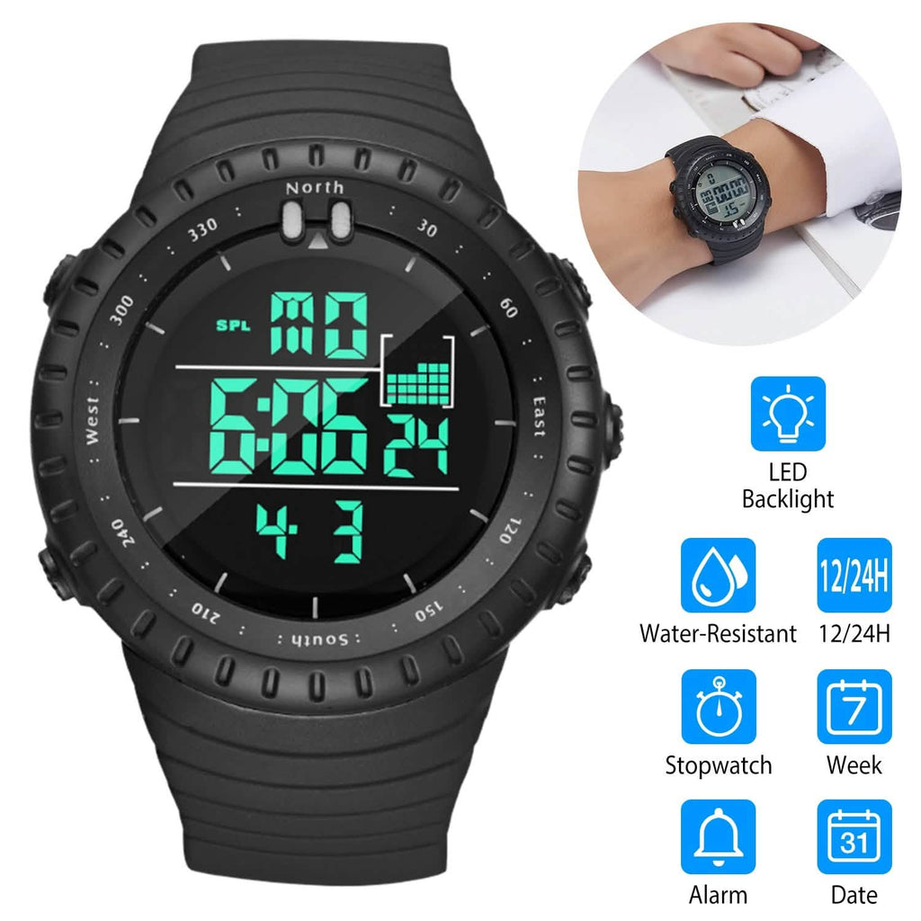 Montre-bracelet tactique militaire de sport numérique pour hommes