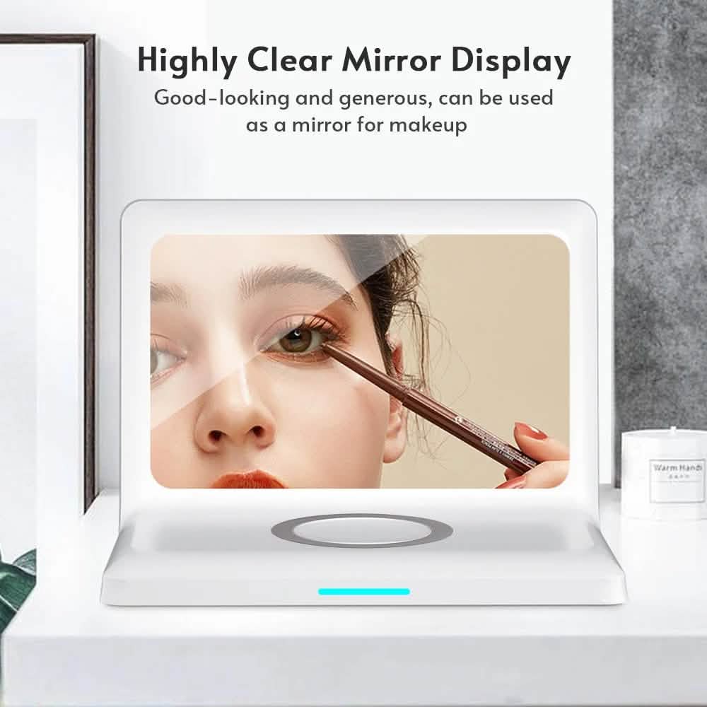 Réveil numérique miroir à recharge sans fil