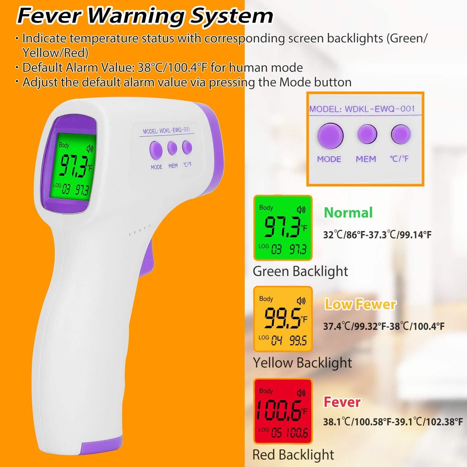 Thermomètre Infrarouge Numérique Sans Contact