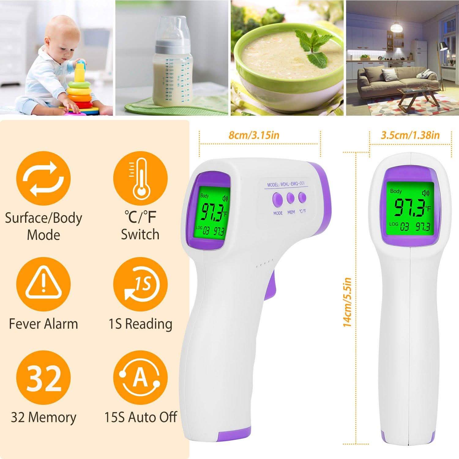 Thermomètre Infrarouge Numérique Sans Contact