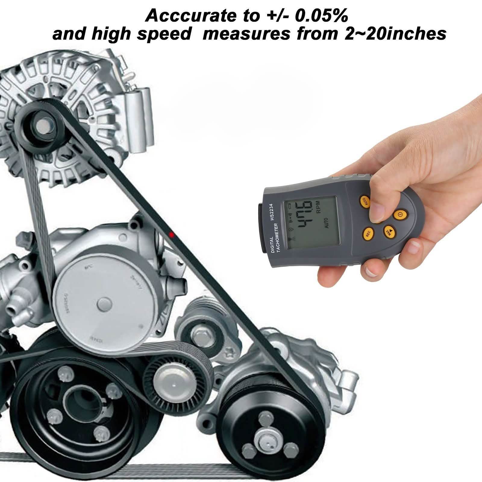 Tachymètre numérique 2,5~99 999 tr/min Précision Tachymètre photo laser sans contact