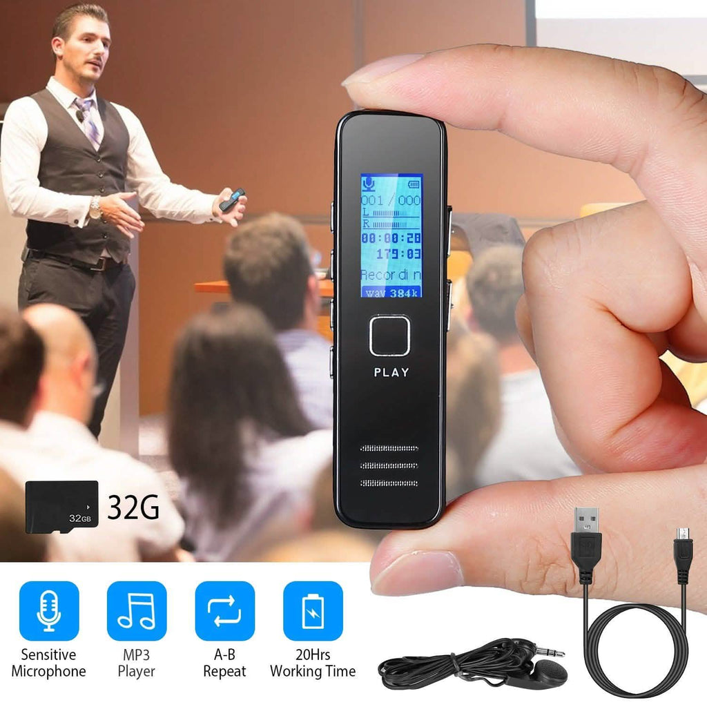 Enregistreur vocal numérique 32 Go Enregistreur audio HD
