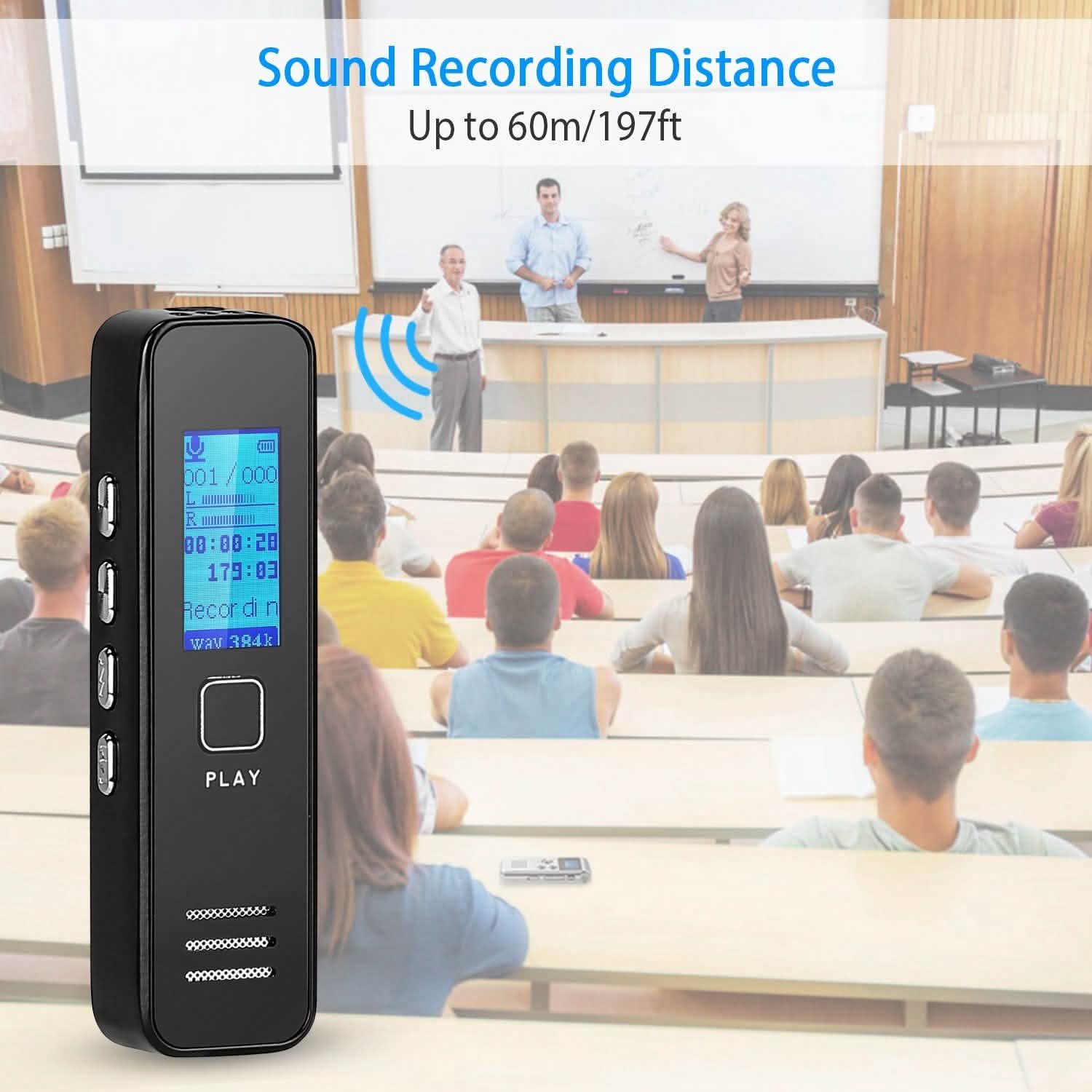 Enregistreur vocal numérique 32 Go Enregistreur audio HD
