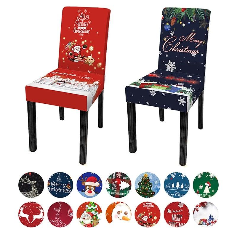 Housses de chaise de salle à manger, protecteur de chaise, populaires, nouvelles, taille universelle, impression de Noël, housse de chaise extensible, lavable, amovible, pour hôtel, banquet, maison, fête de Noël