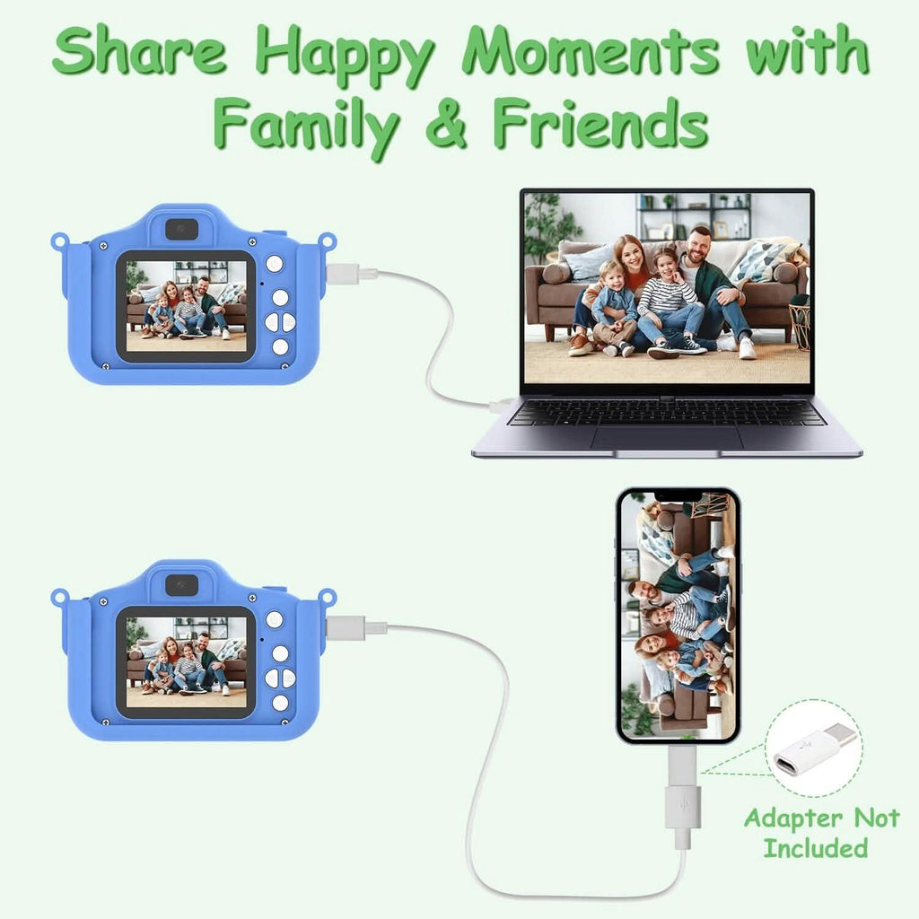 Appareil photo numérique HD de dessin animé 1080P 48MP pour enfants, motif dinosaure