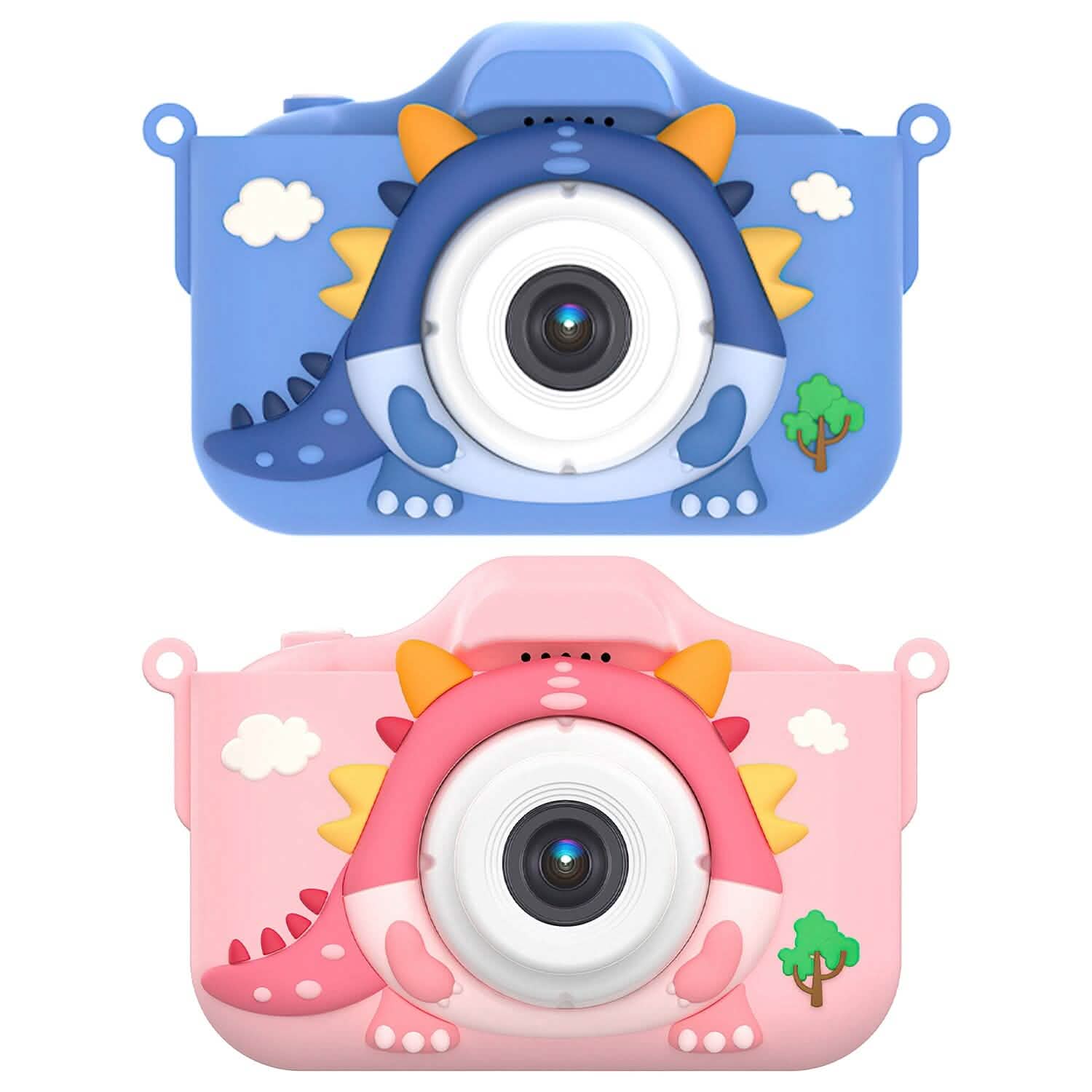 Appareil photo numérique HD de dessin animé 1080P 48MP pour enfants, motif dinosaure