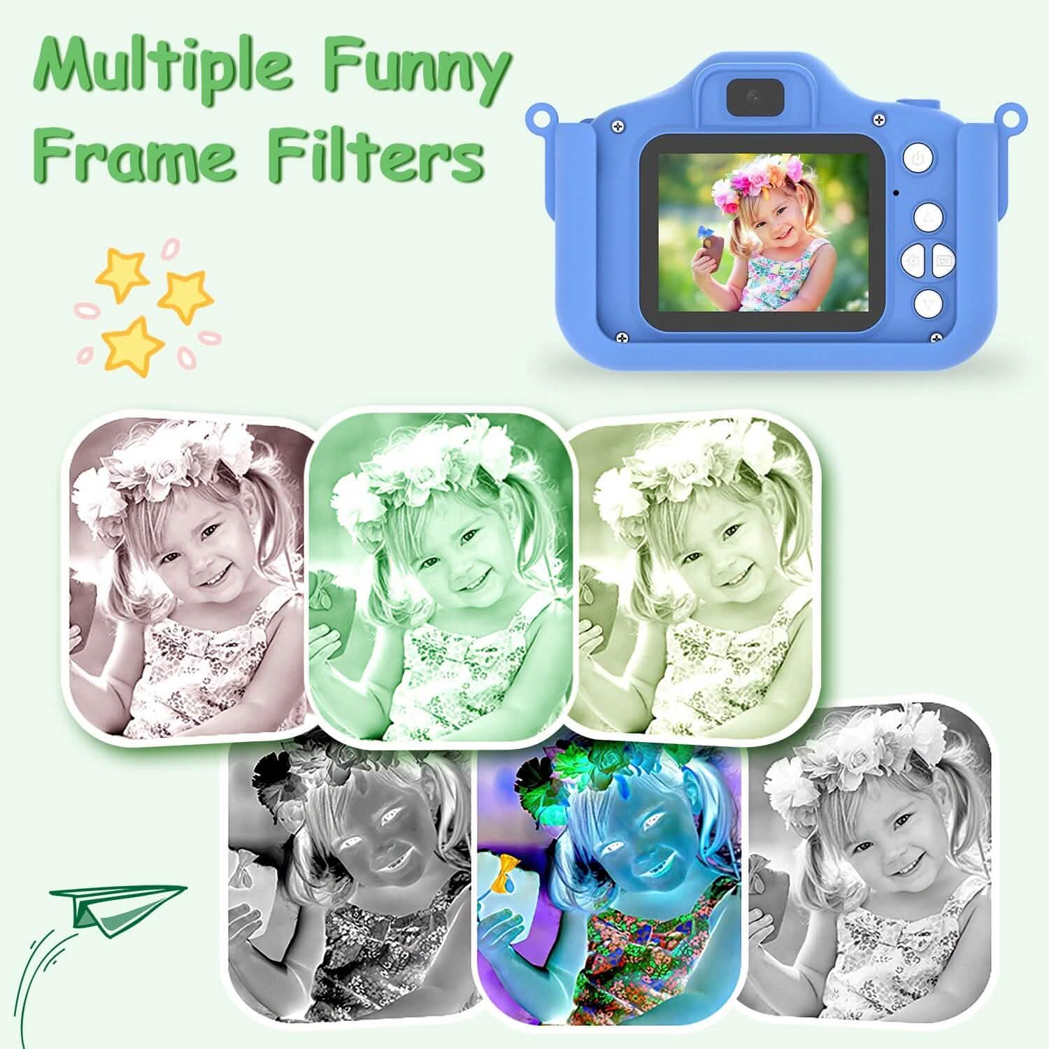 Appareil photo numérique HD de dessin animé 1080P 48MP pour enfants, motif dinosaure