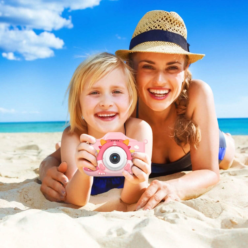 Appareil photo numérique HD de dessin animé 1080P 48MP pour enfants, motif dinosaure