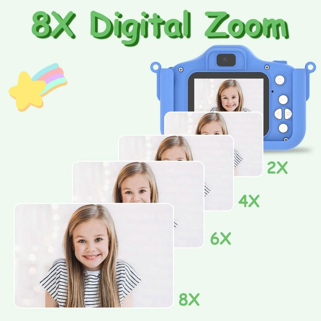 Appareil photo numérique HD de dessin animé 1080P 48MP pour enfants, motif dinosaure