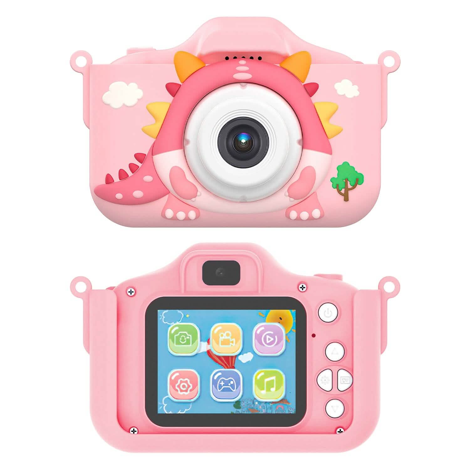 Appareil photo numérique HD de dessin animé 1080P 48MP pour enfants, motif dinosaure