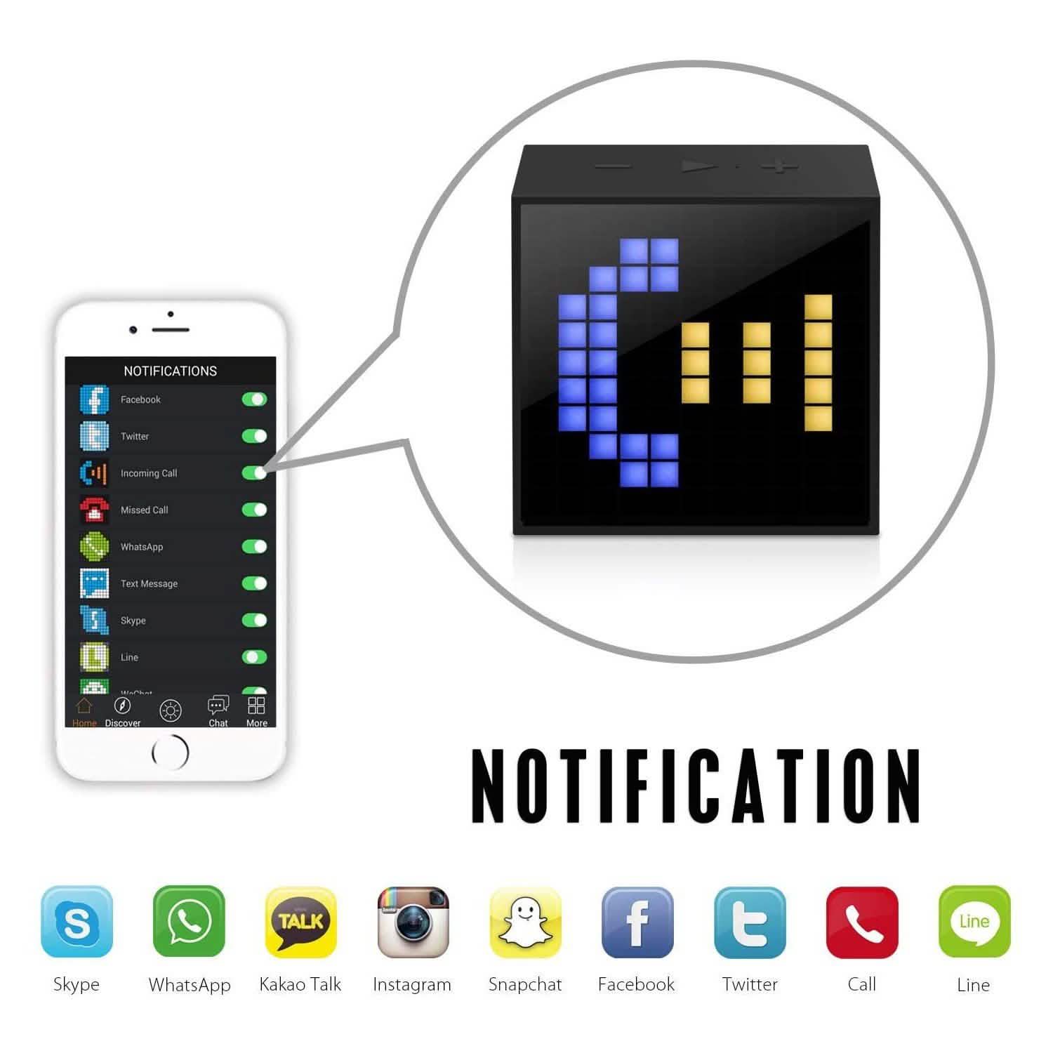 Divoom Timebox Mini Enceinte Bluetooth et réveil intelligent LED avec application