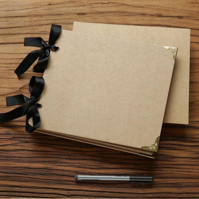 Albums photo DIY Album photo de mariage 20 pages Couverture Autocollant Album de scrapbooking Reliure à chaud Couverture rigide Pages noires vierges Album photo de mariage et d'anniversaire de famille