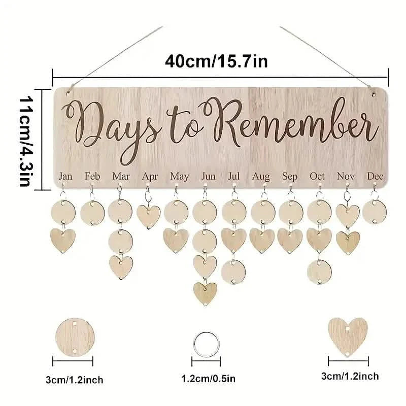 Tableau en bois à suspendre pour anniversaire de famille à faire soi-même