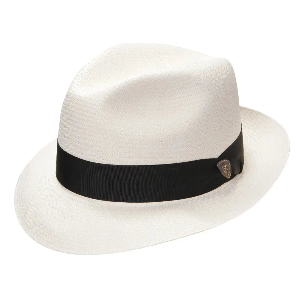 Dobbs Center Dent - Chapeau Fedora de paille du Panama