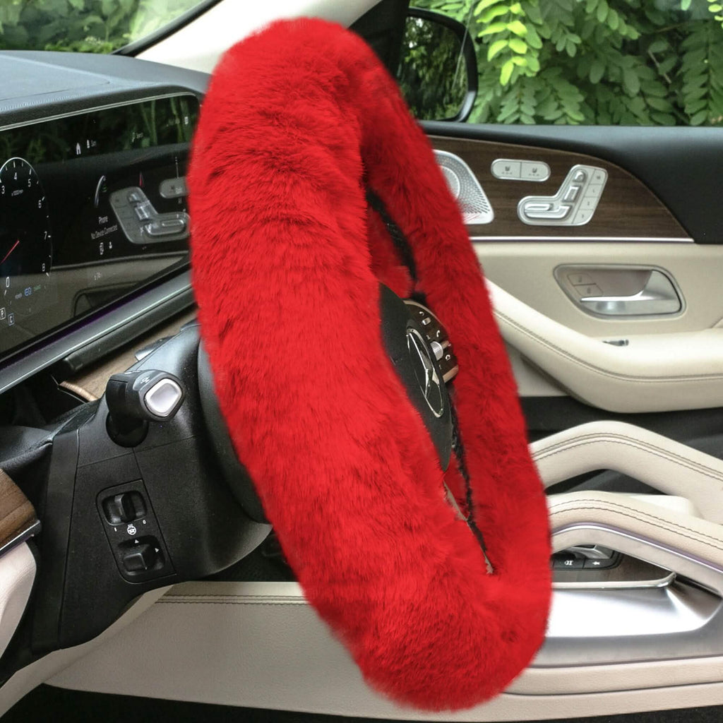 Housse de volant Doe16 en fausse fourrure de lapin