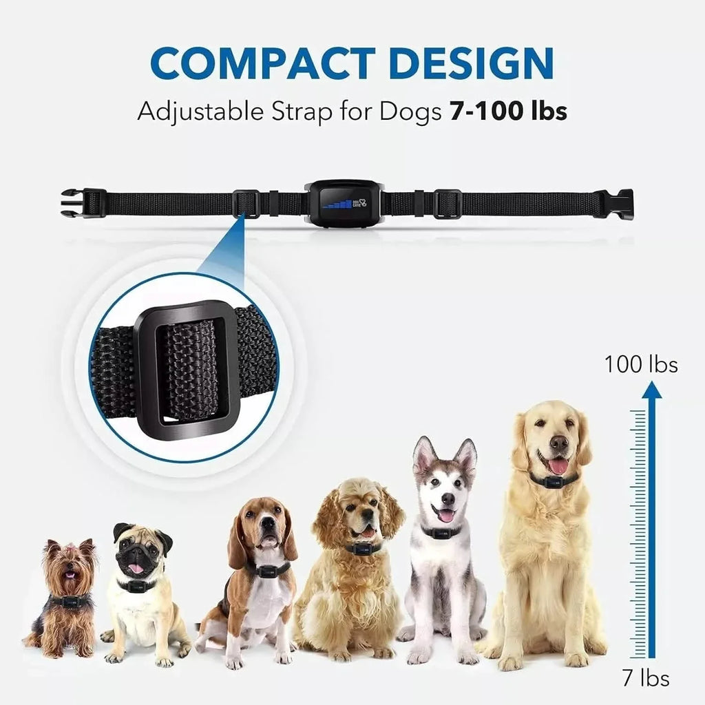 Collier anti-aboiement rechargeable avec vibration intelligente de contrôle des aboiements