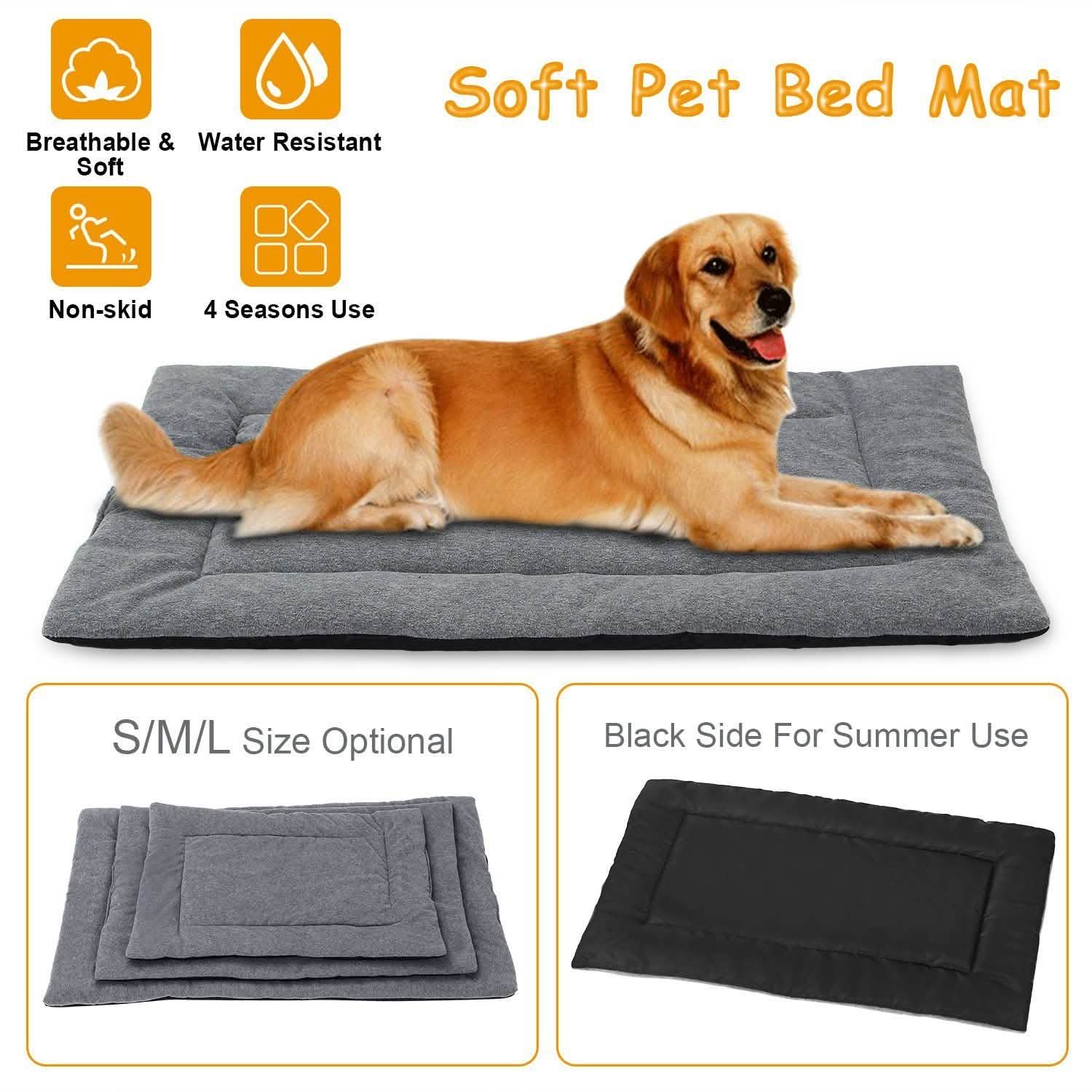 Tapis de lit pour chien, molleton confortable, coussin réversible