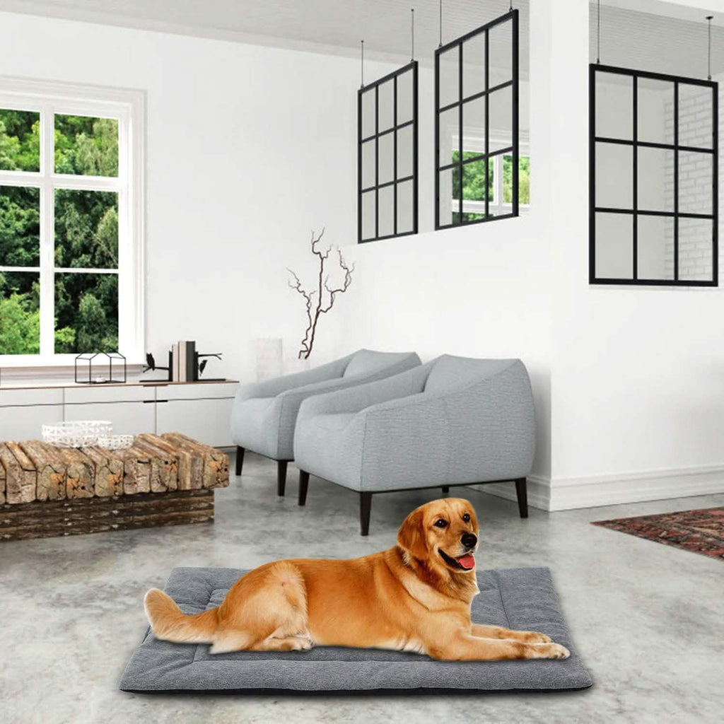 Tapis de lit pour chien, molleton confortable, coussin réversible