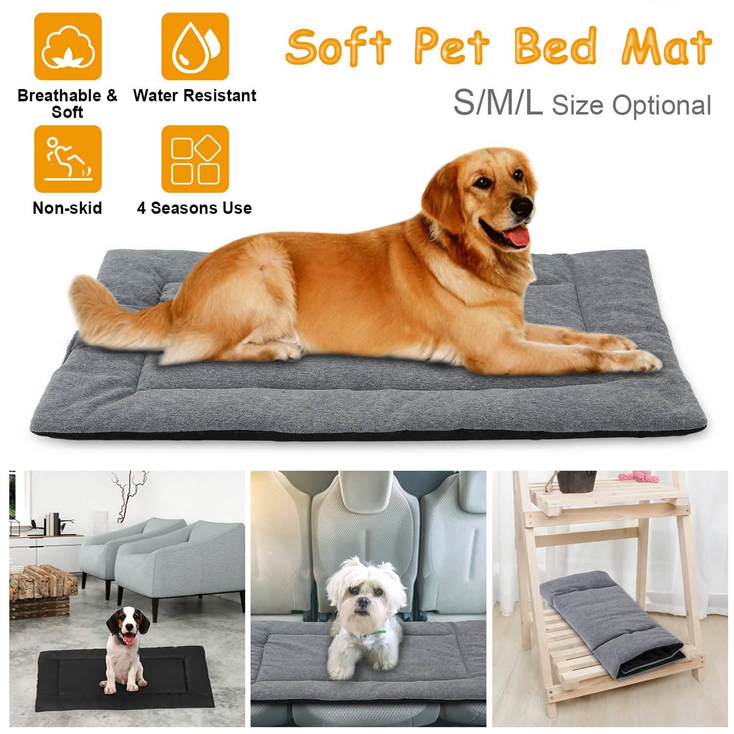 Tapis de lit pour chien, molleton confortable, coussin réversible
