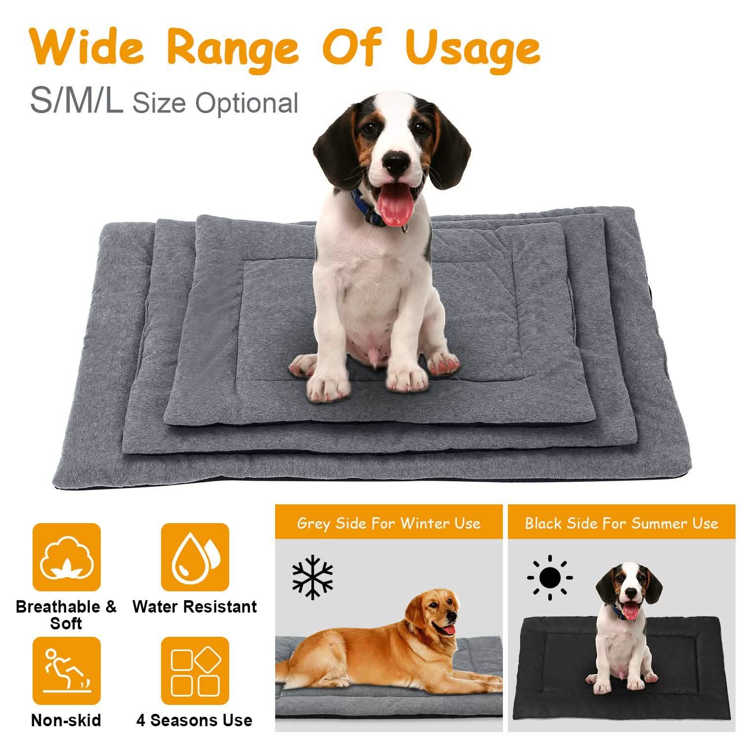 Tapis de lit pour chien, molleton confortable, coussin réversible