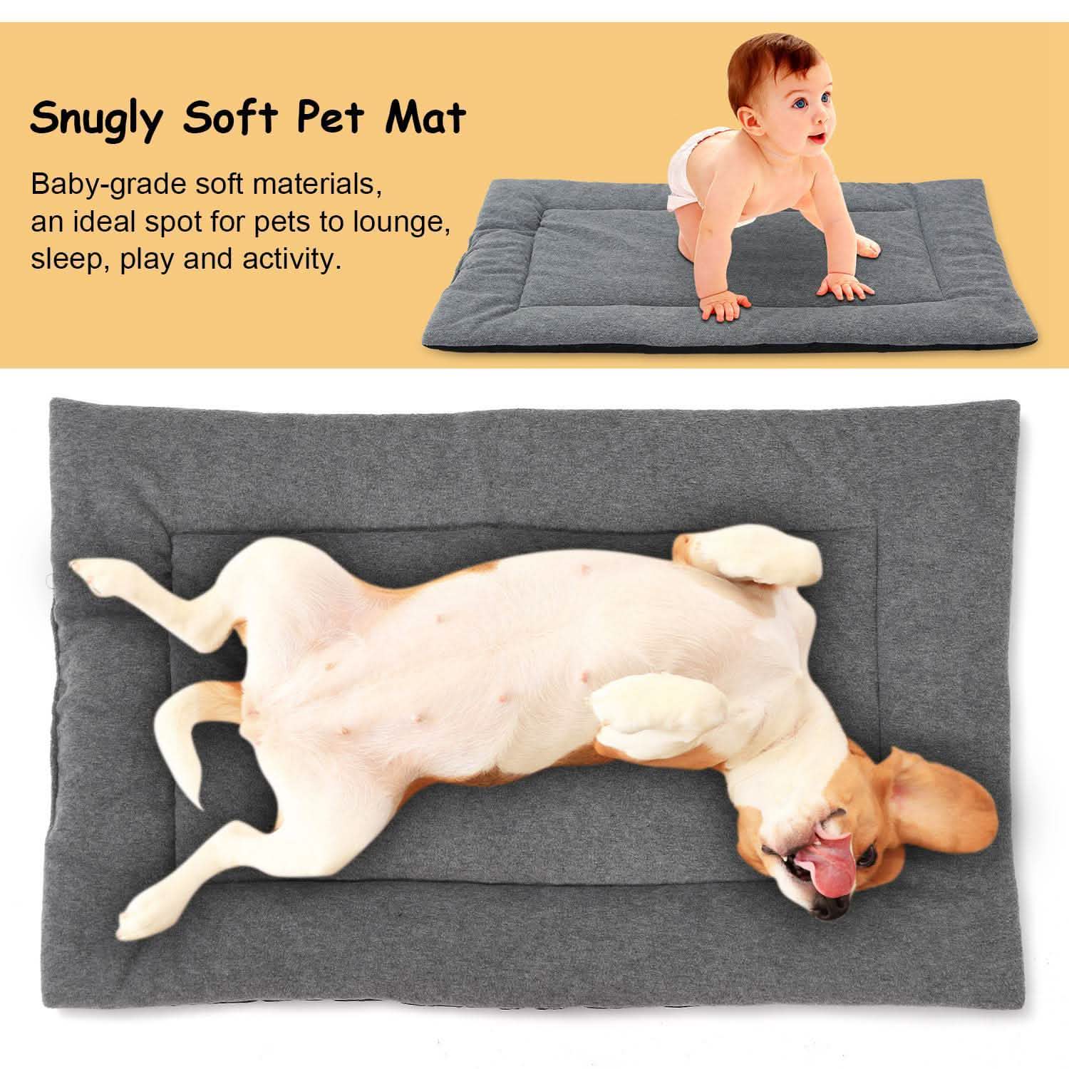 Tapis de lit pour chien, molleton confortable, coussin réversible