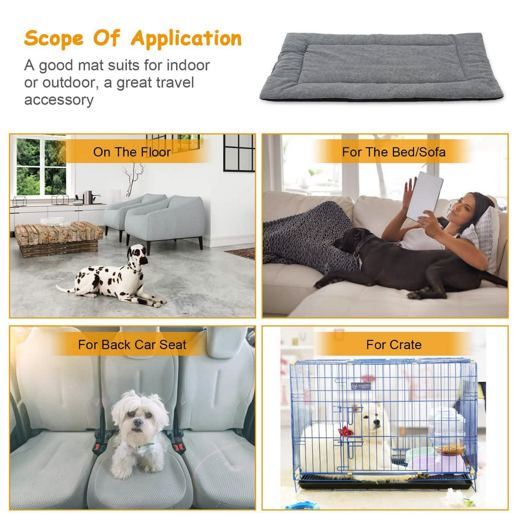 Tapis de lit pour chien, molleton confortable, coussin réversible