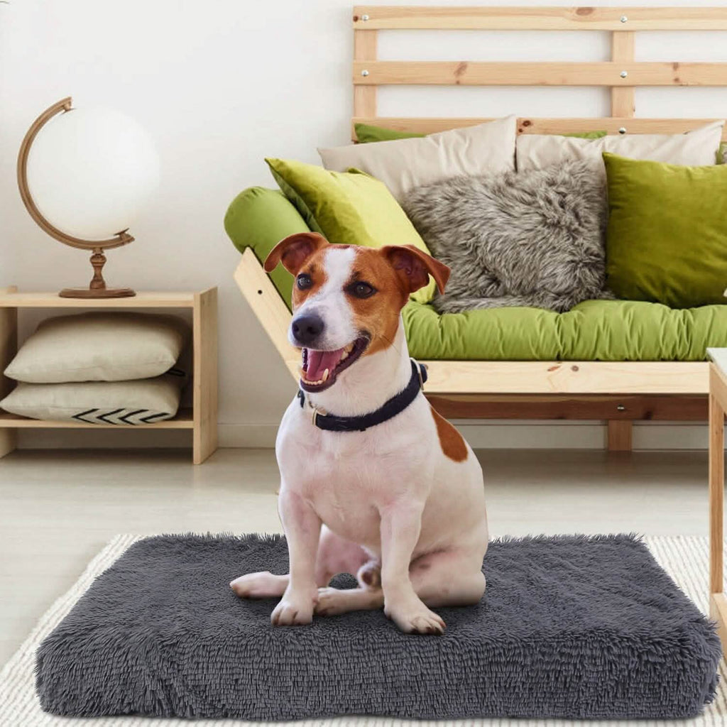 Lit pour chien coussin moelleux en peluche confortable et chaud tapis de cage pour animaux de compagnie tapis pour chien