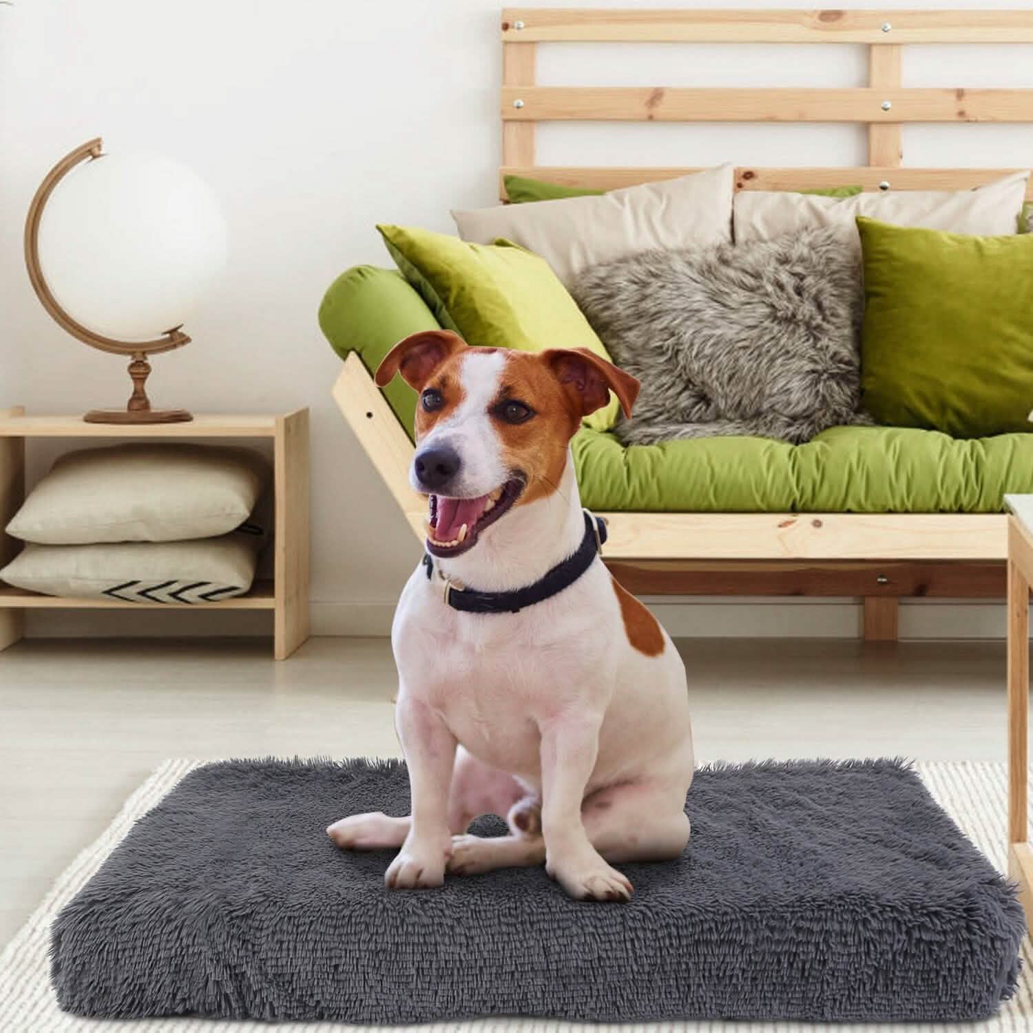 Lit pour chien coussin moelleux en peluche confortable et chaud tapis de cage pour animaux de compagnie tapis pour chien