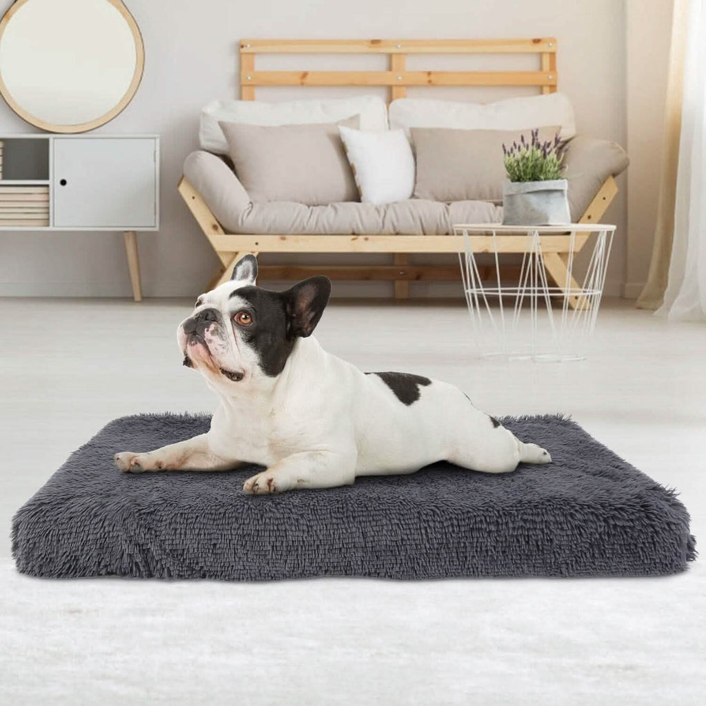 Lit pour chien coussin moelleux en peluche confortable et chaud tapis de cage pour animaux de compagnie tapis pour chien