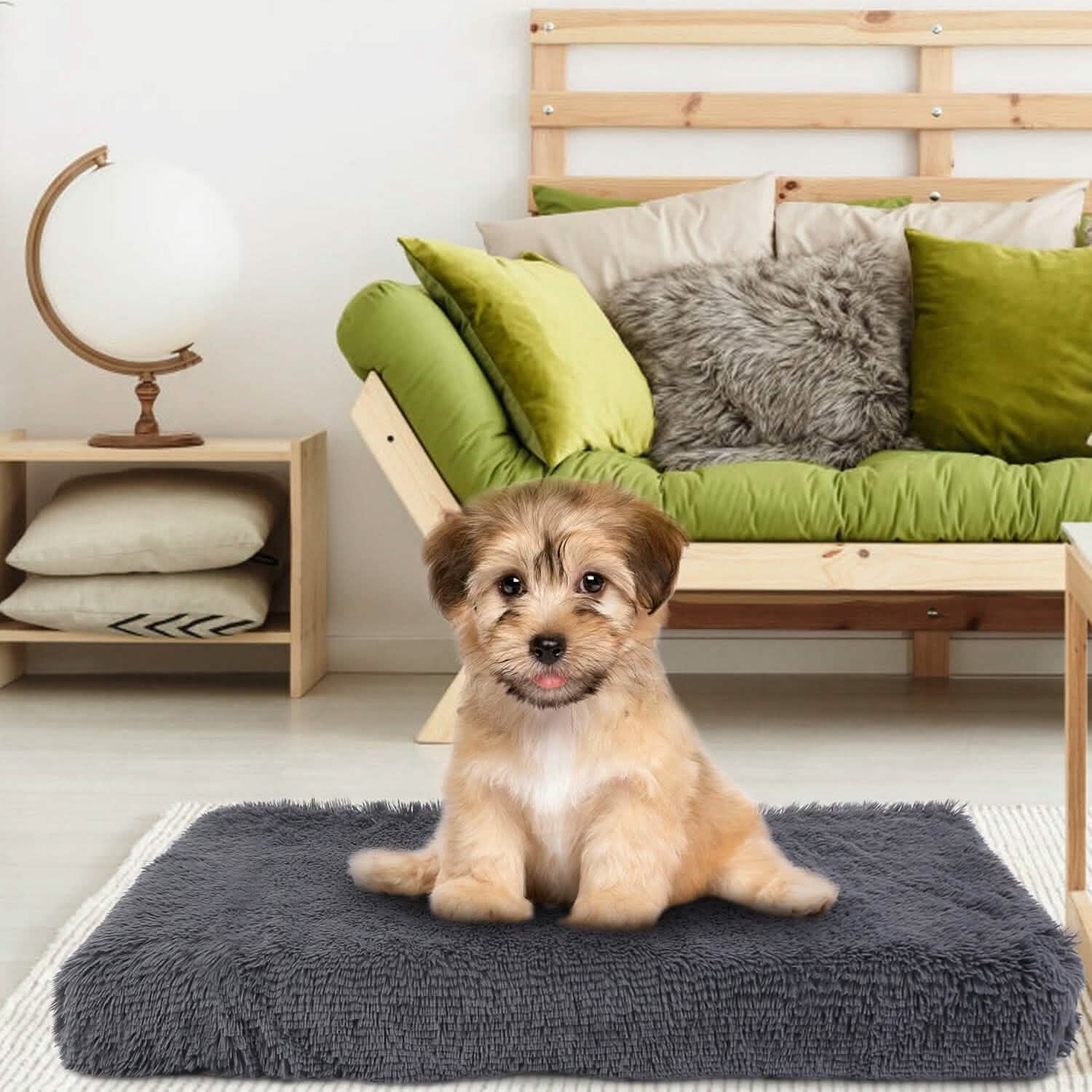 Lit pour chien coussin moelleux en peluche confortable et chaud tapis de cage pour animaux de compagnie tapis pour chien