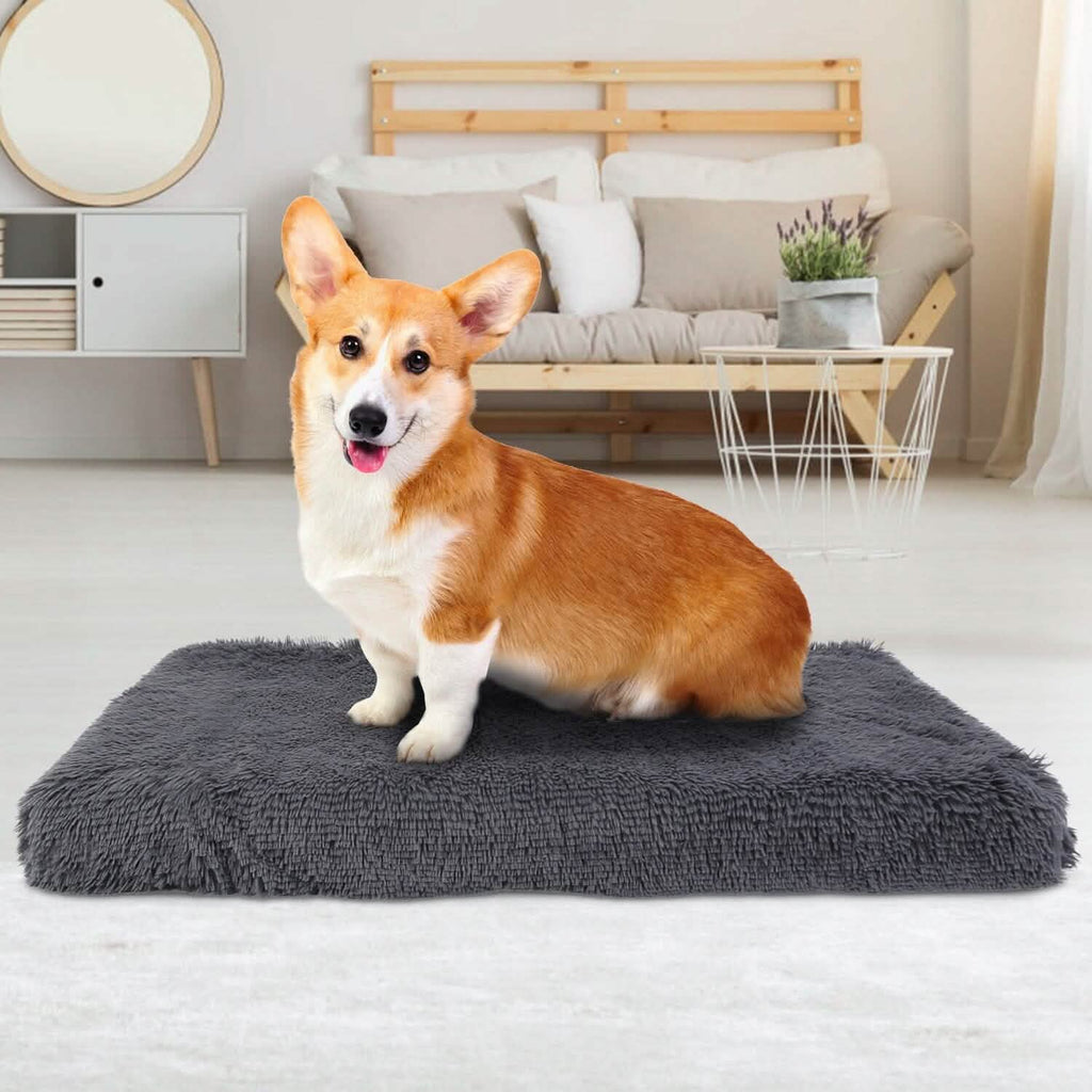 Lit pour chien coussin moelleux en peluche confortable et chaud tapis de cage pour animaux de compagnie tapis pour chien