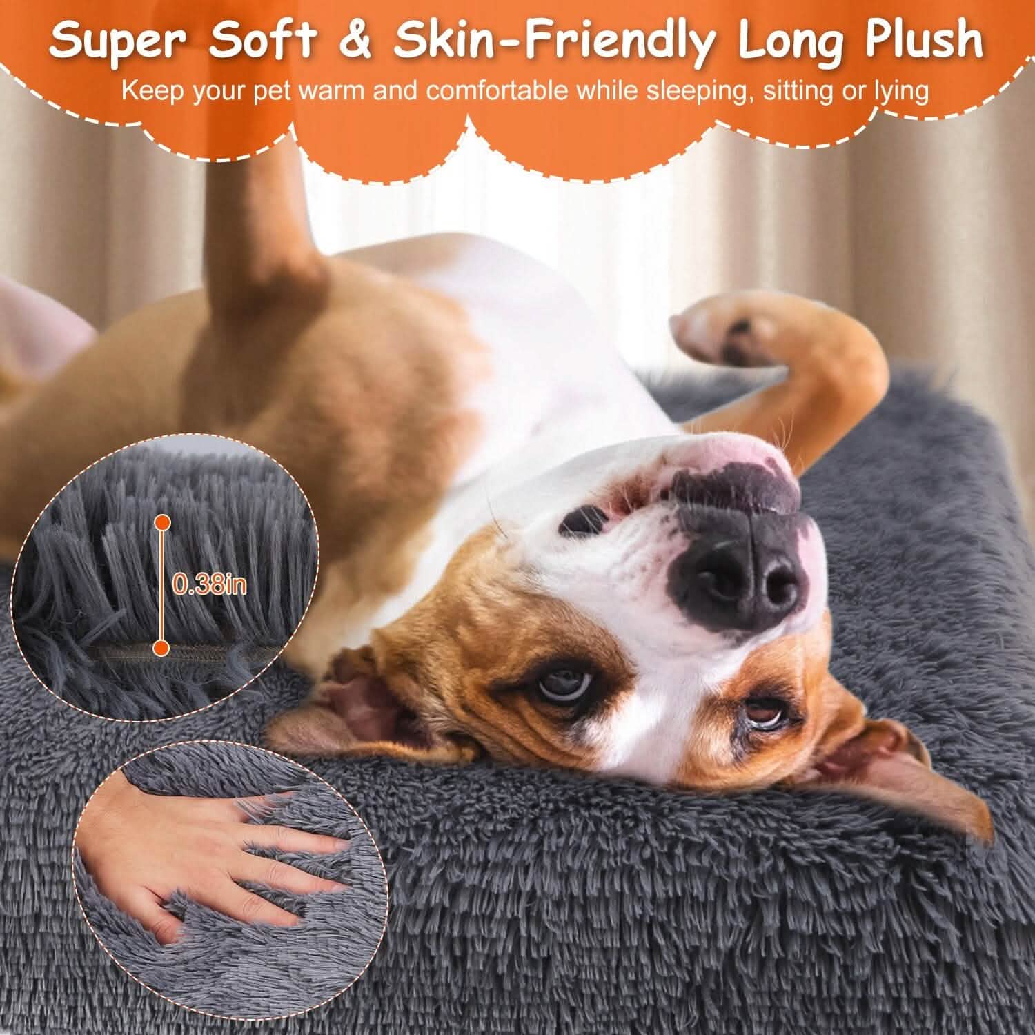Lit pour chien coussin moelleux en peluche confortable et chaud tapis de cage pour animaux de compagnie tapis pour chien